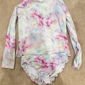 girls Andy & Evan Multicolor Tie-Dye tankini, size 16
